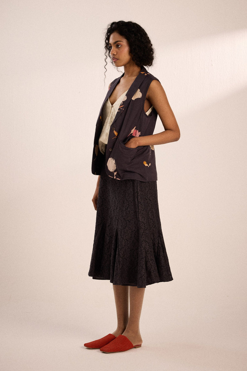 Cola Bloom Top cotton top/shirt by Khara Kapas in brown for women Worldwide