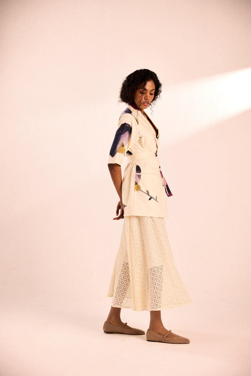 Snowdrop lace skirt by Khara Kapas in white for women Worldwide