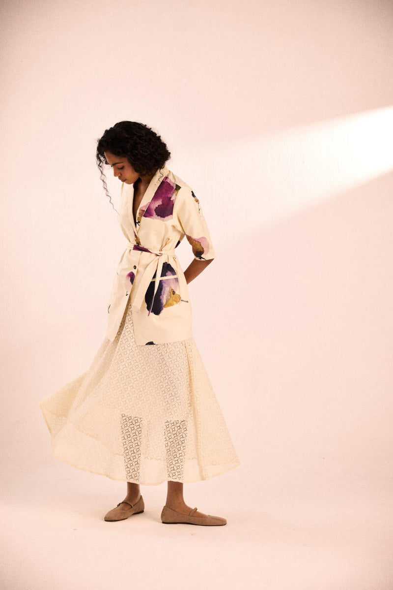 Snowdrop lace skirt by Khara Kapas in white for women Worldwide