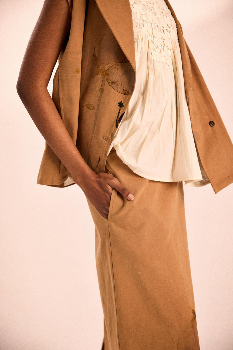 Prickled Dreams Skirt twill by Khara Kapas in brown for women Worldwide