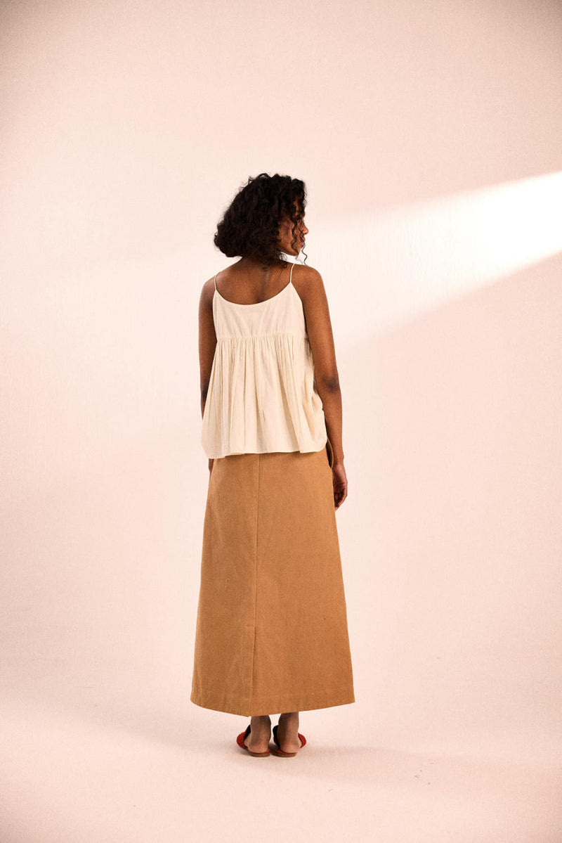 Prickled Dreams Skirt twill by Khara Kapas in brown for women Worldwide