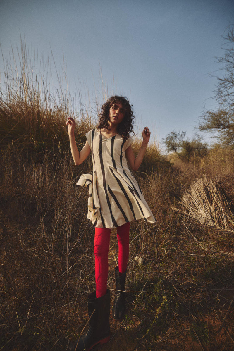 Checkmate Dress by Khara Kapas in black for women Worldwide