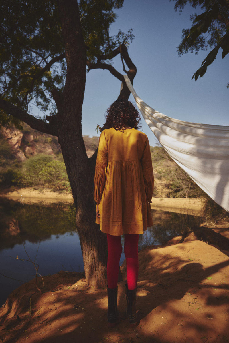 Honeydrop dress by Khara Kapas in yellow for women Worldwide