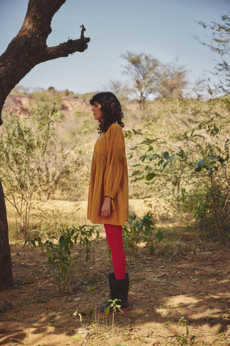 Honeydrop dress by Khara Kapas in yellow for women Worldwide