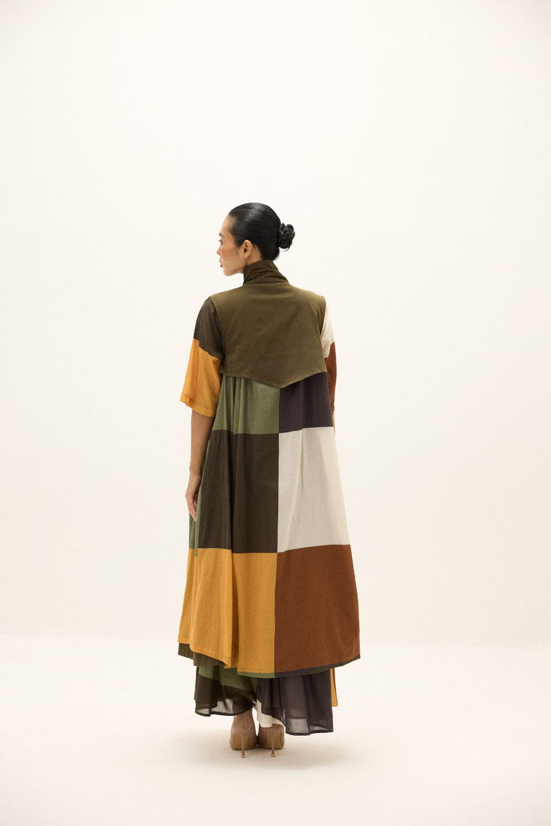 Autumn Veil Coat twill by Khara Kapas in green for women Worldwide