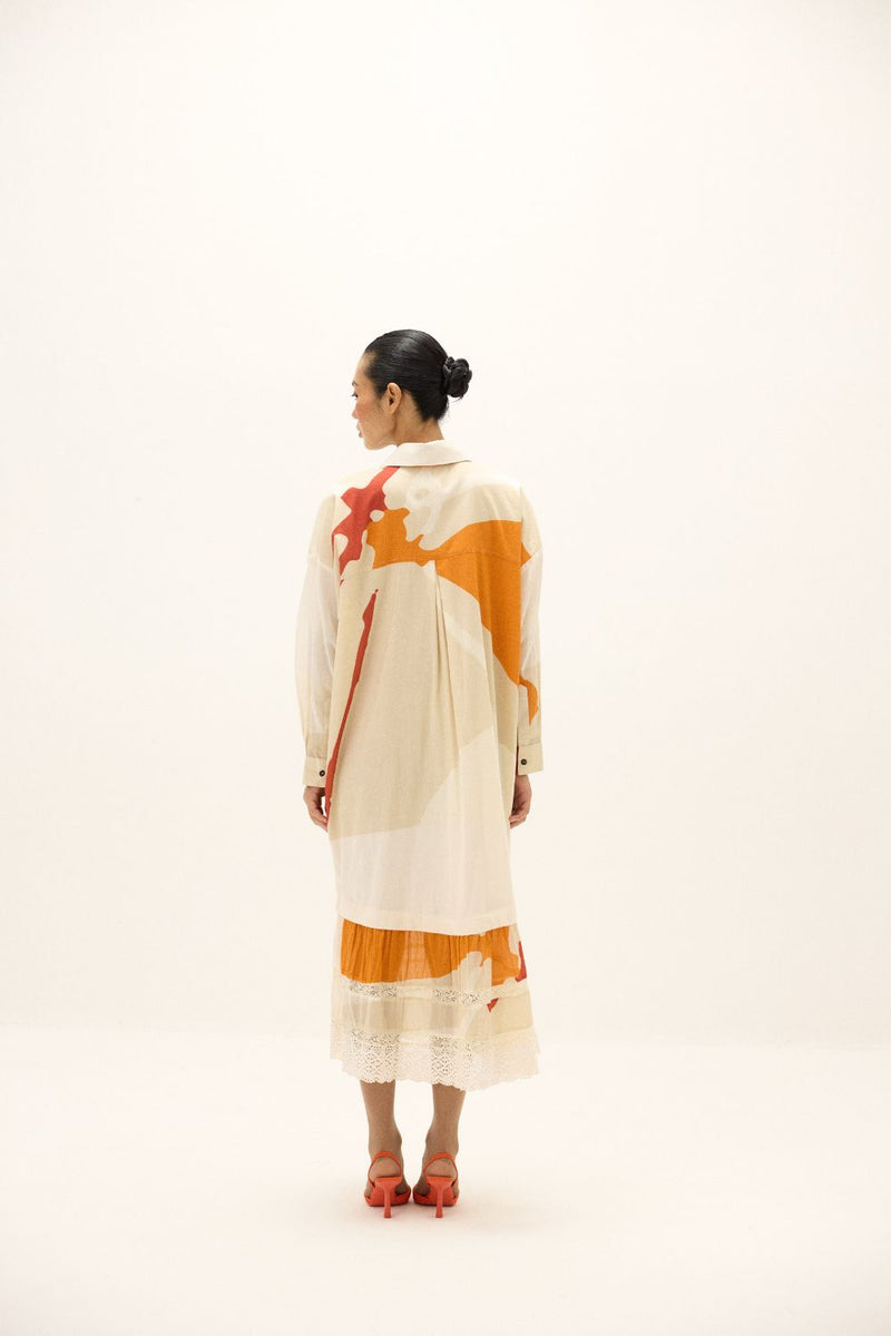 Ivory Armor Dress mul by Khara Kapas in white for women Worldwide