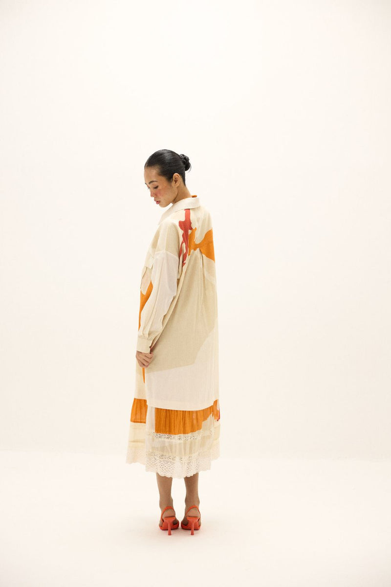 Ivory Armor Dress mul by Khara Kapas in white for women Worldwide