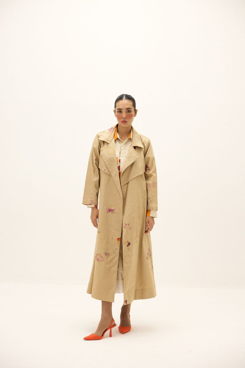 Ochre Light Coat oxford by Khara Kapas in beige for women Worldwide