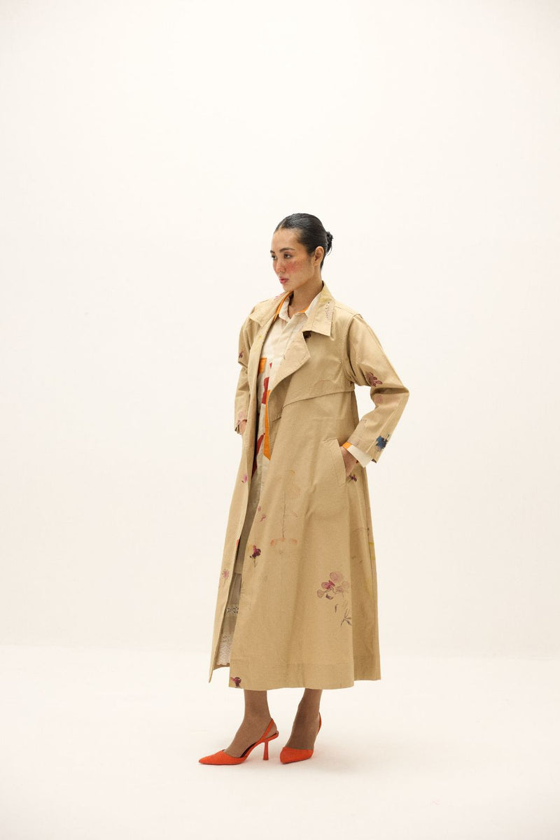 Ochre Light Coat oxford by Khara Kapas in beige for women Worldwide