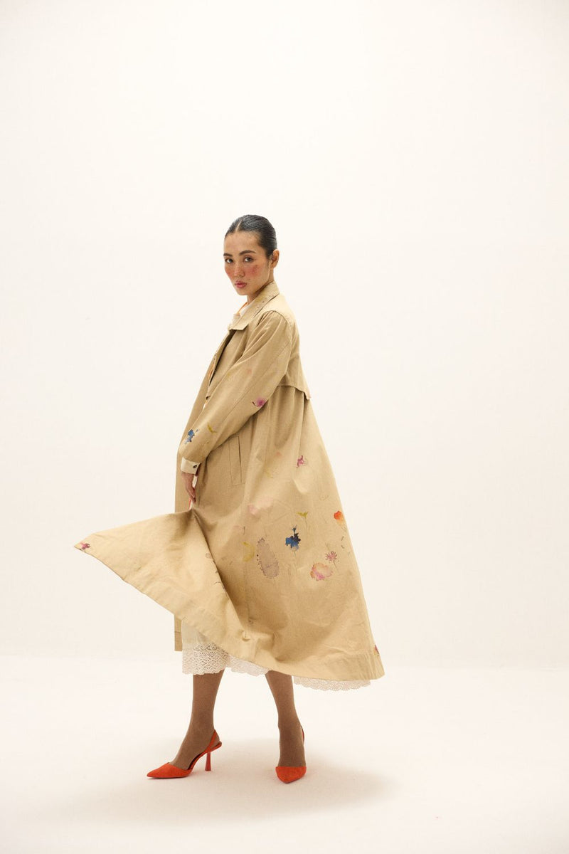 Ochre Light Coat oxford by Khara Kapas in beige for women Worldwide