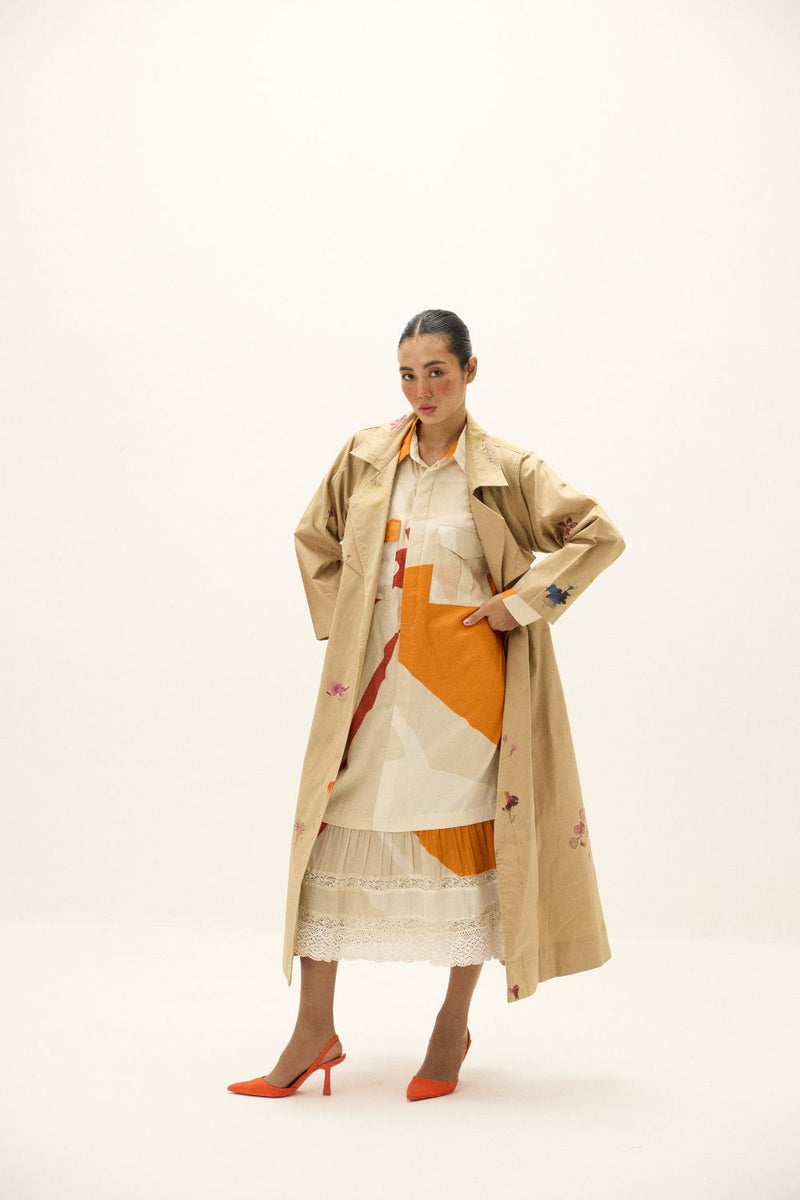 Ochre Light Coat oxford by Khara Kapas in beige for women Worldwide