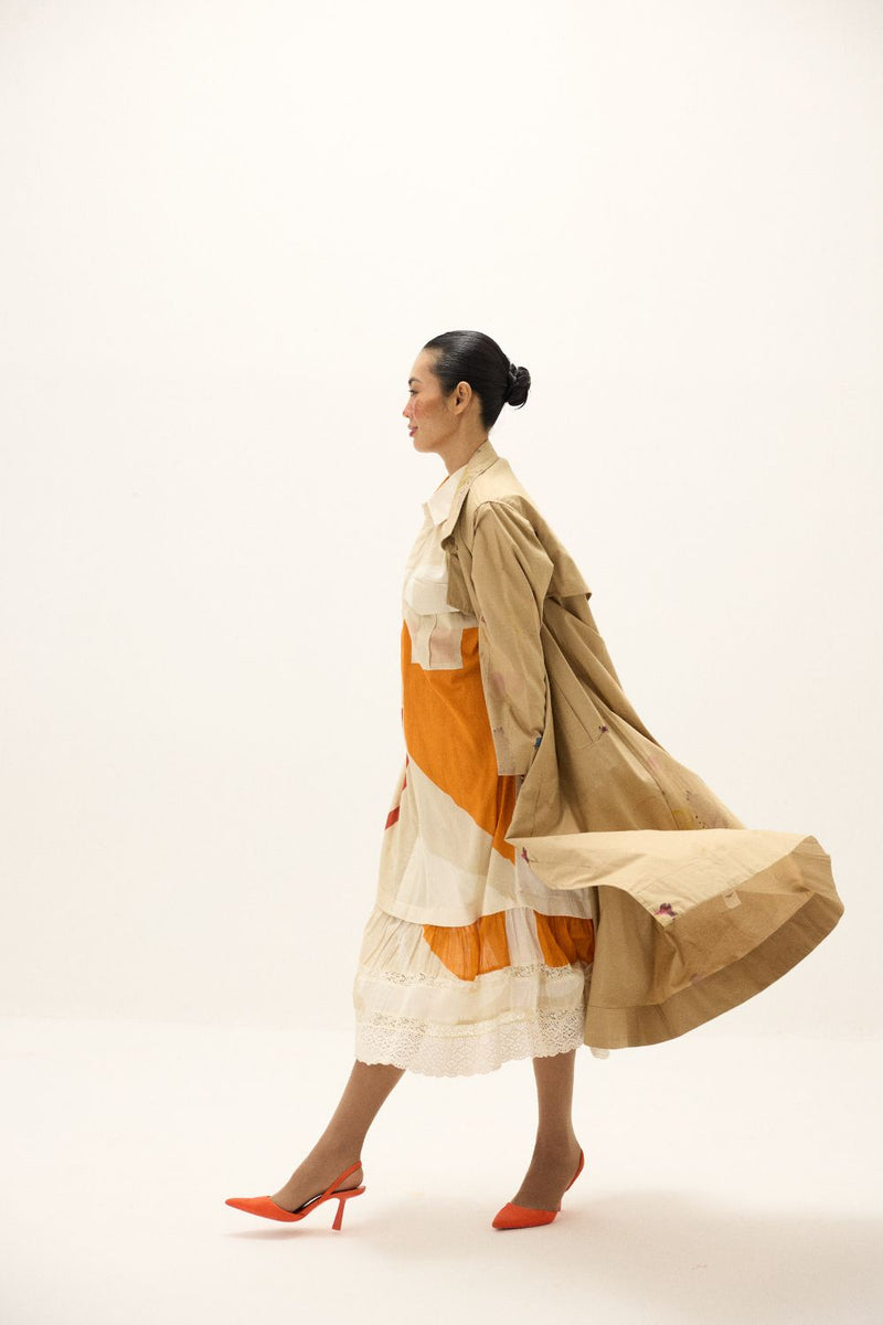 Ochre Light Coat oxford by Khara Kapas in beige for women Worldwide