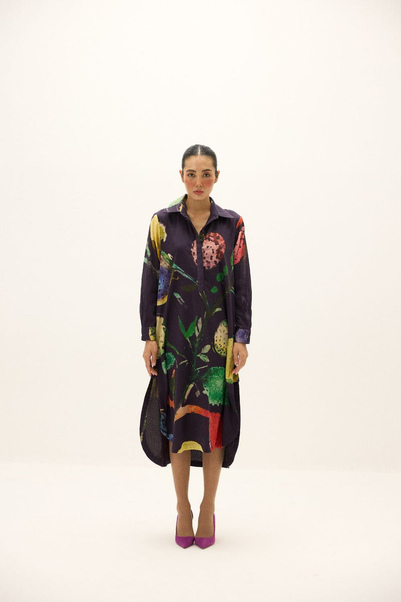 Plateau Shirt Dress mul by Khara Kapas in multi for women Worldwide
