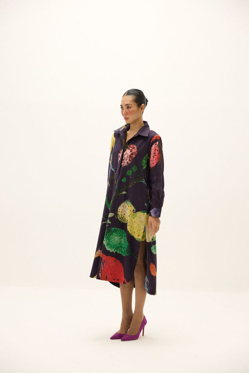 Plateau Shirt Dress mul by Khara Kapas in multi for women Worldwide