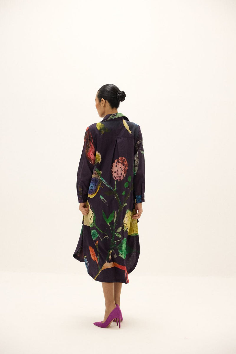 Plateau Shirt Dress mul by Khara Kapas in multi for women Worldwide