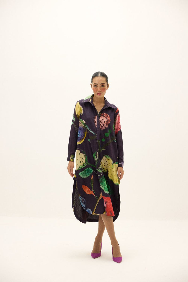 Plateau Shirt Dress mul by Khara Kapas in multi for women Worldwide