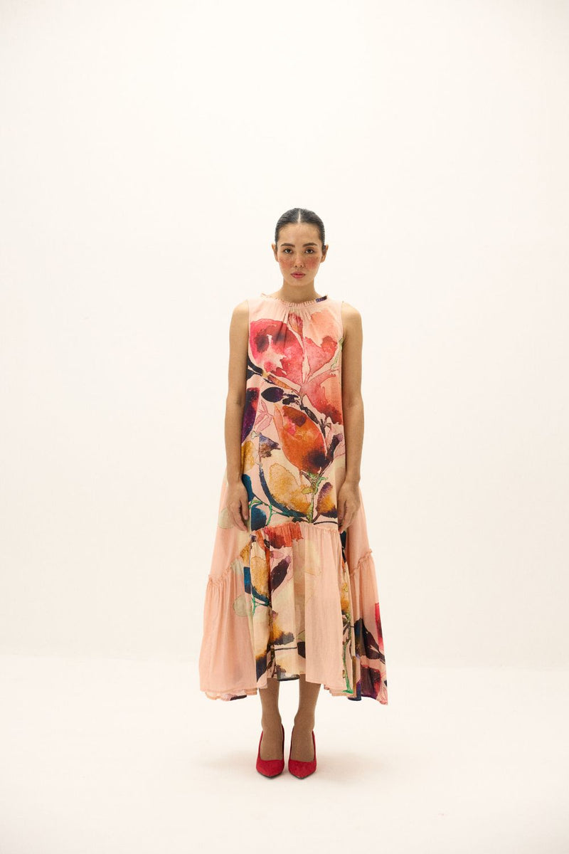 Tea Rose Dress mul by Khara Kapas in multi for women Worldwide