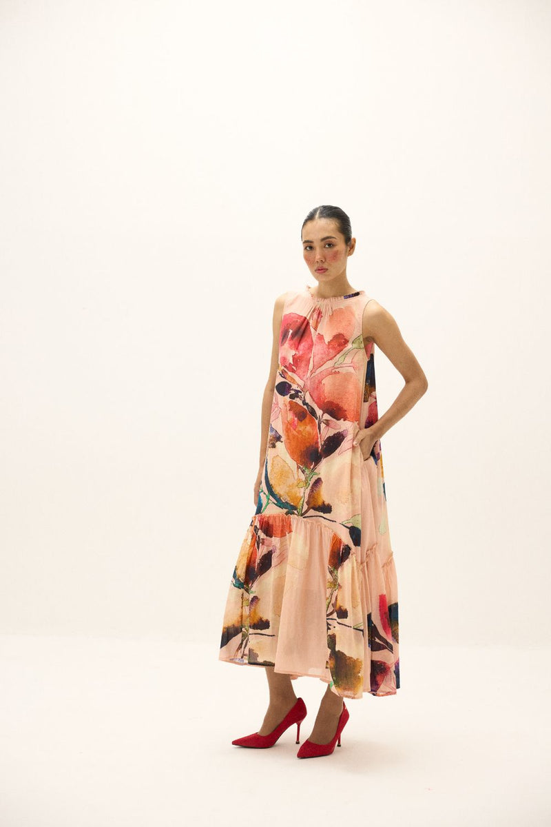 Tea Rose Dress mul by Khara Kapas in multi for women Worldwide