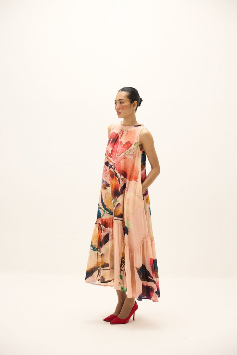 Tea Rose Dress mul by Khara Kapas in multi for women Worldwide