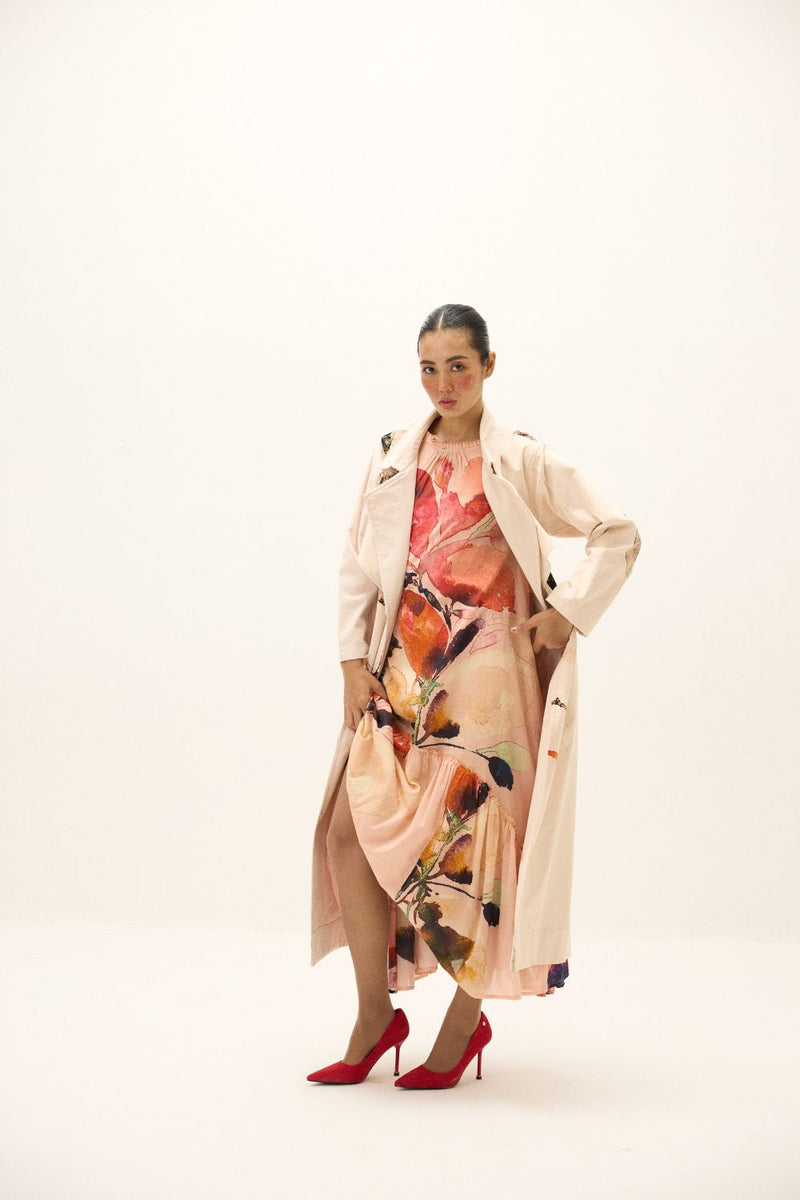 Clay Echo Trench Coat corduroy by Khara Kapas in white for women Worldwide