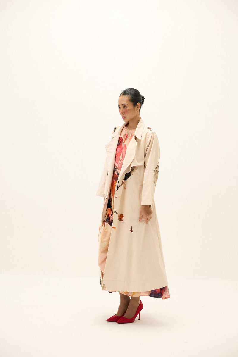 Clay Echo Trench Coat corduroy by Khara Kapas in white for women Worldwide