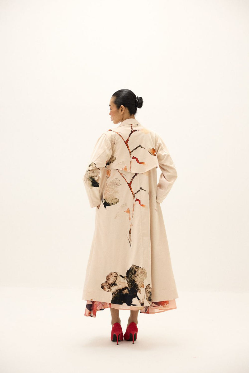 Clay Echo Trench Coat corduroy by Khara Kapas in white for women Worldwide
