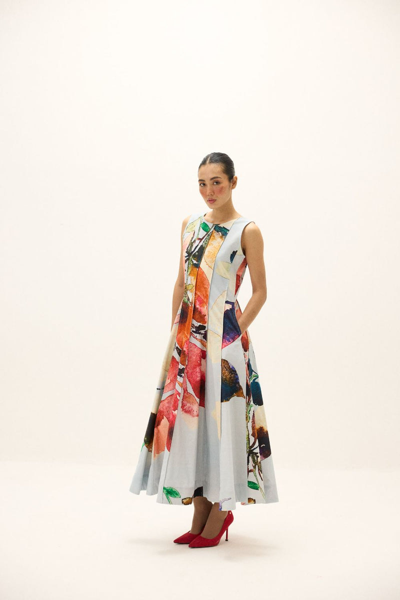 Valley Dress poplin by Khara Kapas in multi for women Worldwide