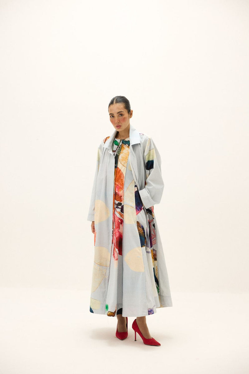 Pastel Aura Coat poplin by Khara Kapas in multi for women Worldwide