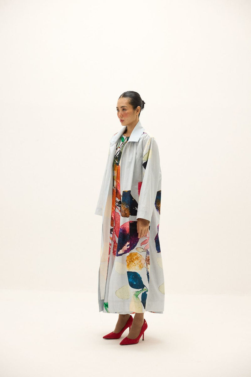 Pastel Aura Coat poplin by Khara Kapas in multi for women Worldwide