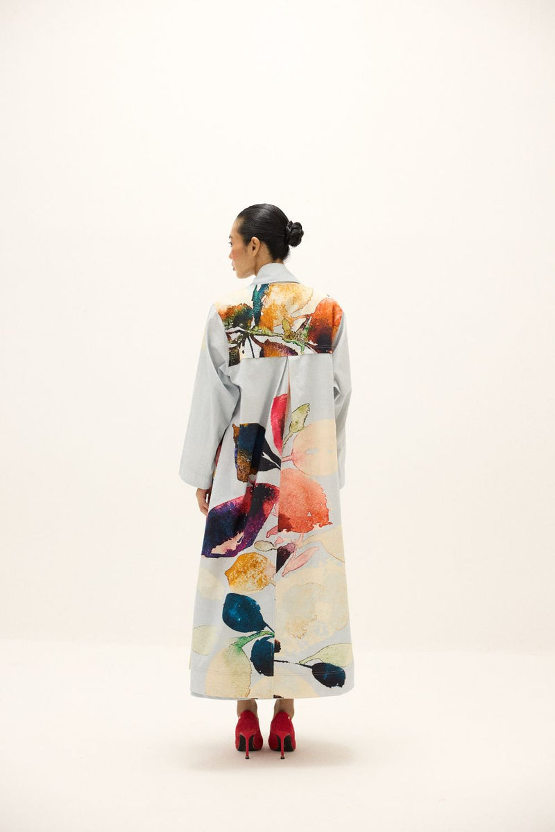 Pastel Aura Coat poplin by Khara Kapas in multi for women Worldwide