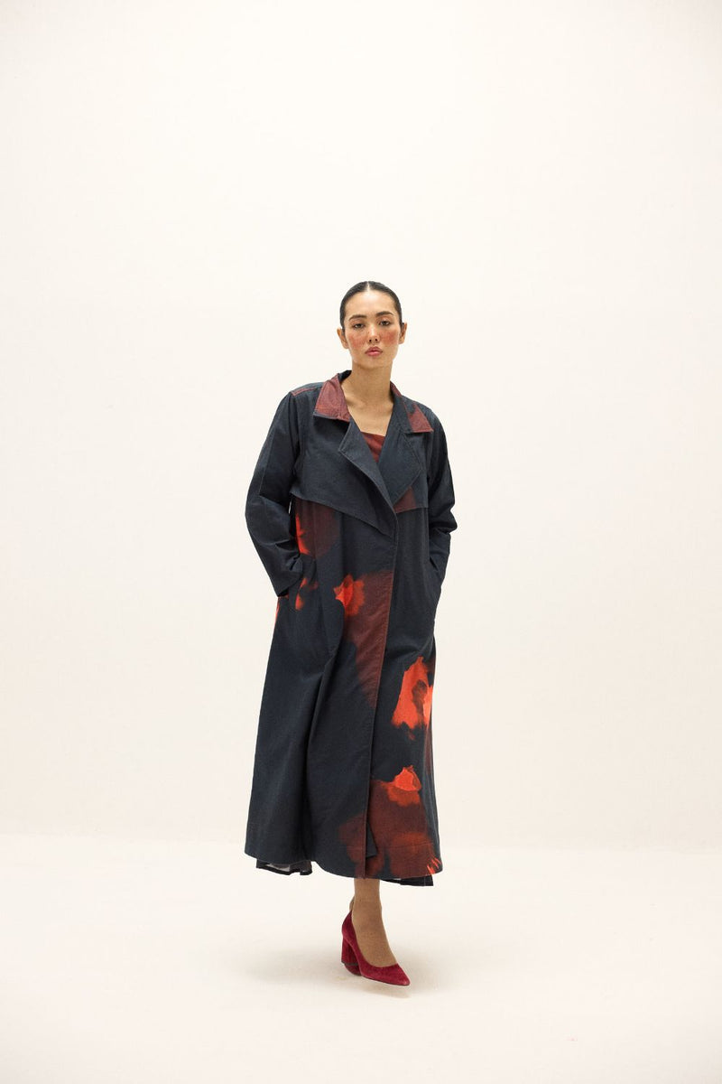 Rouge Trench Coat mul by Khara Kapas in multi for women Worldwide