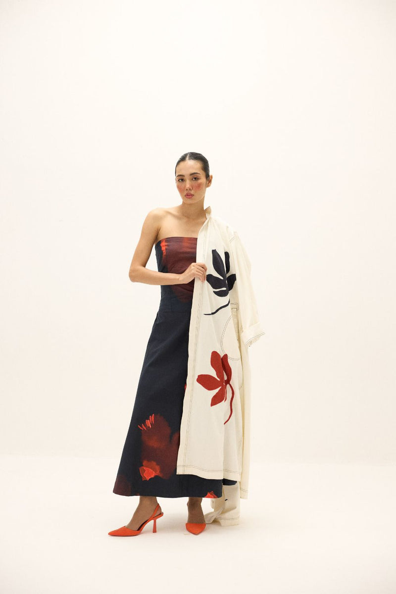 Moriri Dreams Coat by Khara Kapas in white for women Worldwide