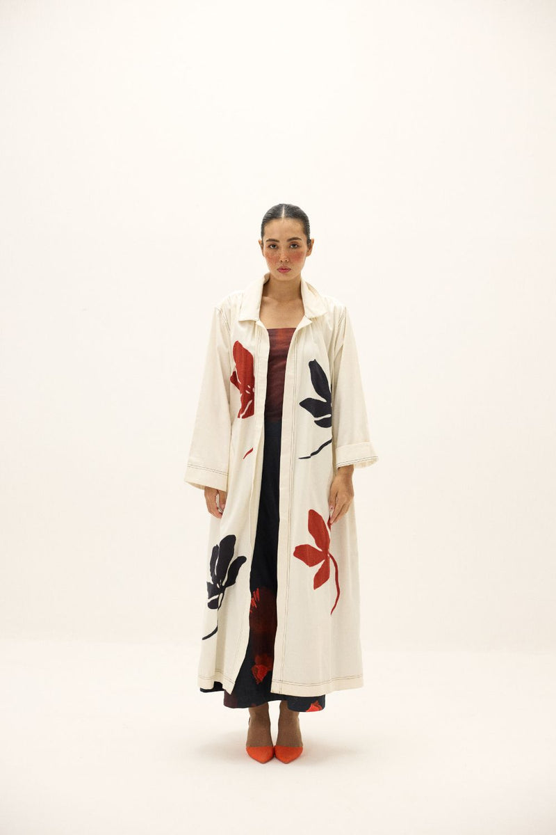 Moriri Dreams Coat by Khara Kapas in white for women Worldwide