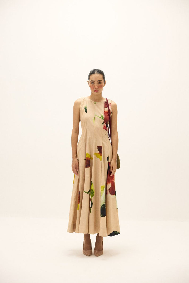 Melba Dress poplin by Khara Kapas in peach for women Worldwide