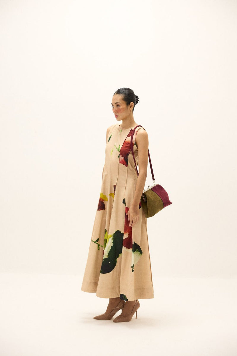Melba Dress poplin by Khara Kapas in peach for women Worldwide