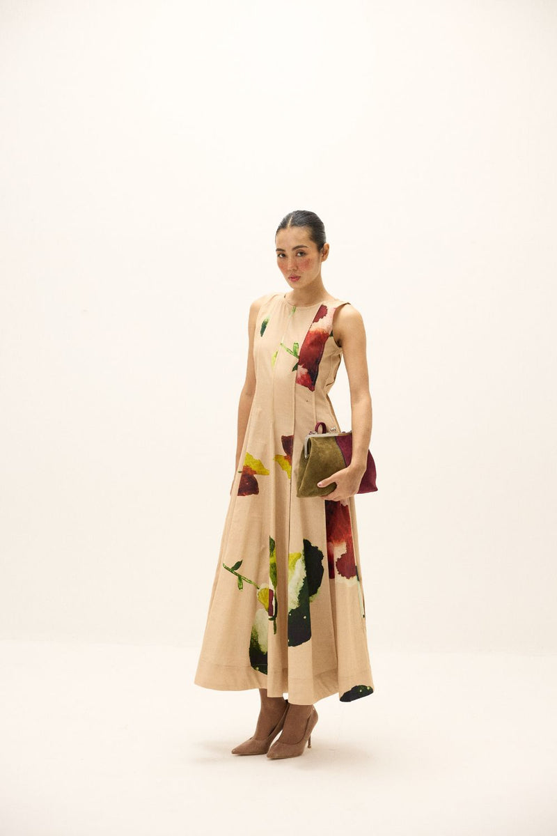Melba Dress poplin by Khara Kapas in peach for women Worldwide