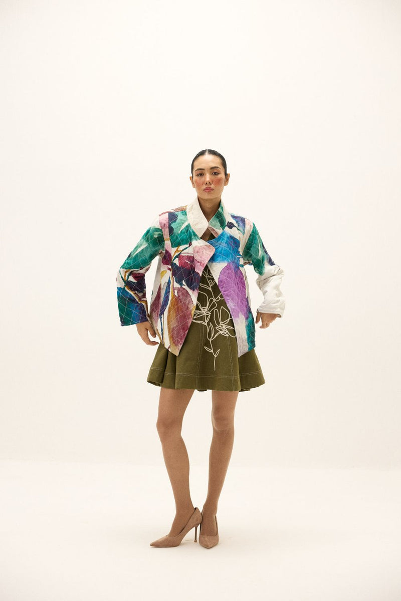 Pangong Jacket mul by Khara Kapas in multi for women Worldwide