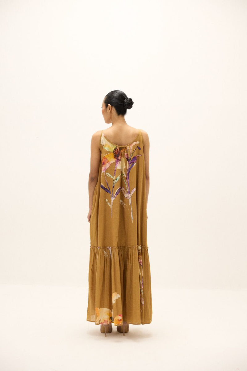 Penne Dress mul by Khara Kapas in yellow for women Worldwide