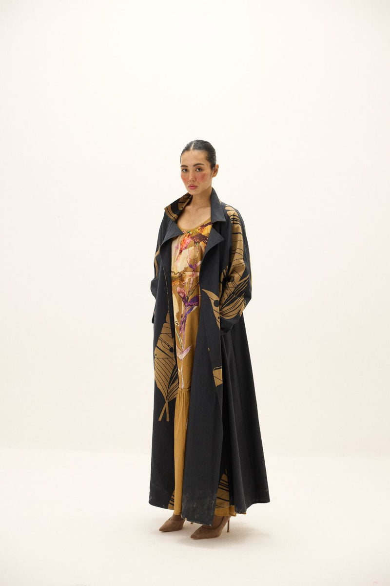Midnight Leaf Coat mul by Khara Kapas in multi for women Worldwide
