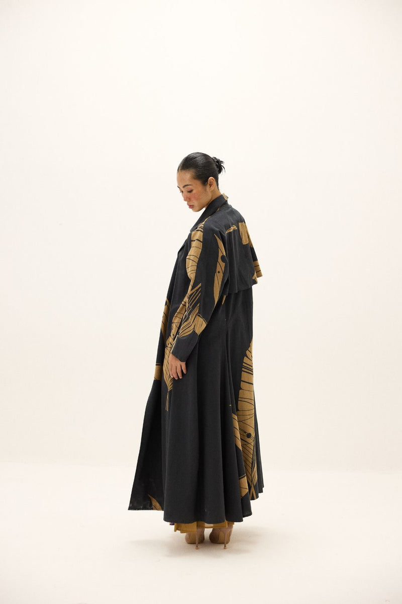 Midnight Leaf Coat mul by Khara Kapas in multi for women Worldwide