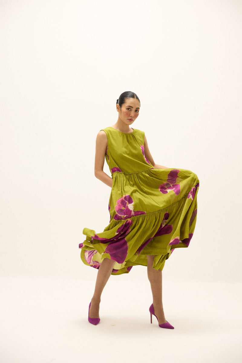 Florine Dress mul by Khara Kapas in multi for women Worldwide