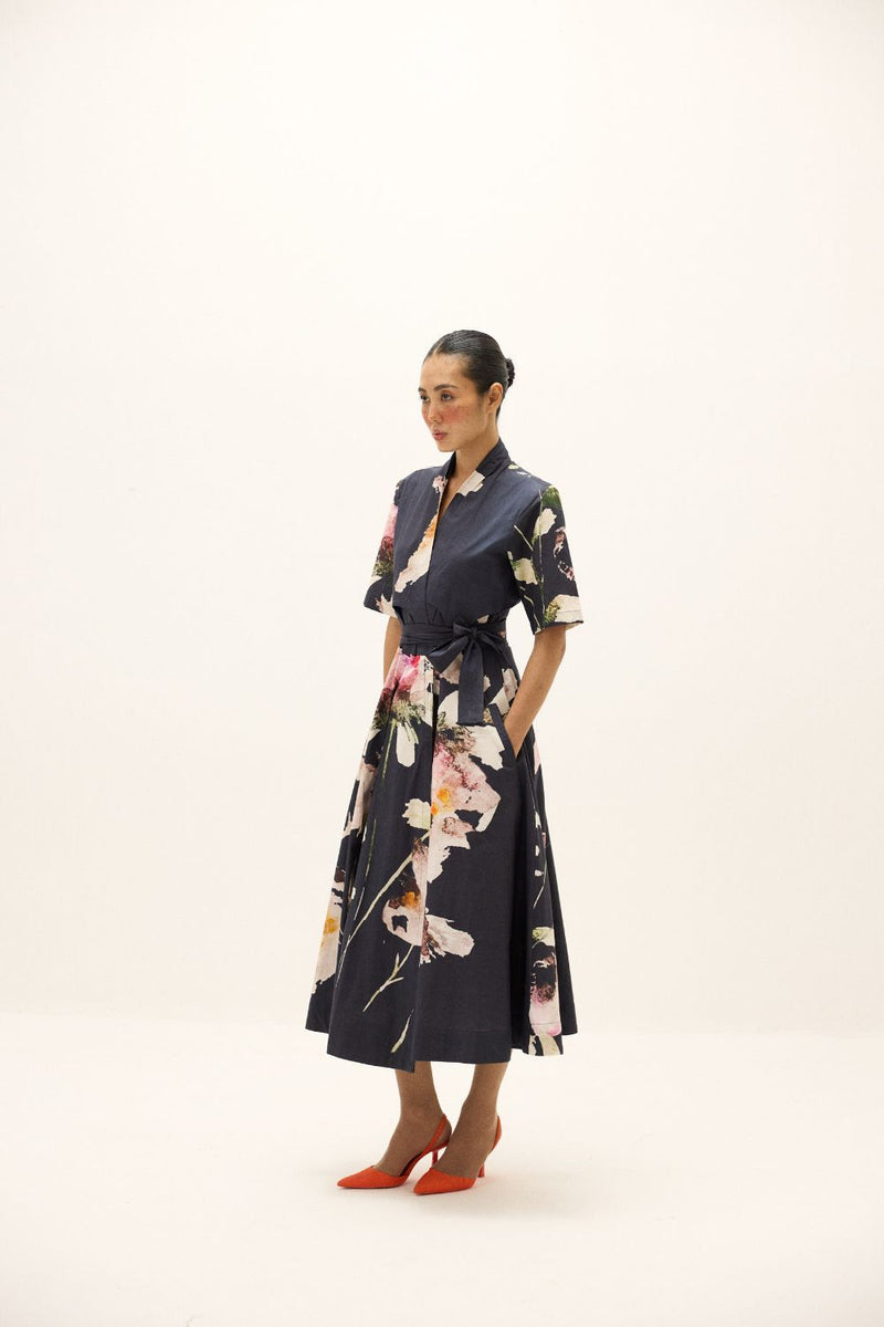Kuro Wrap Dress poplin by Khara Kapas in multi for women Worldwide