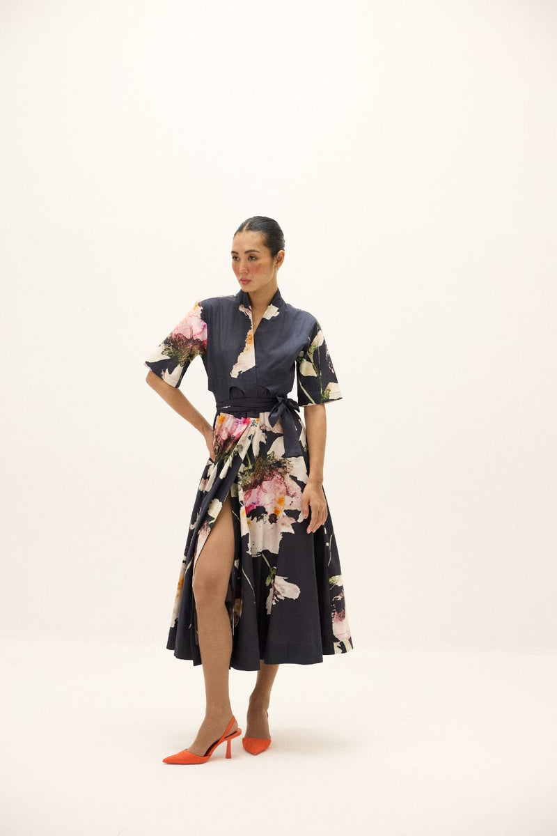 Kuro Wrap Dress poplin by Khara Kapas in multi for women Worldwide