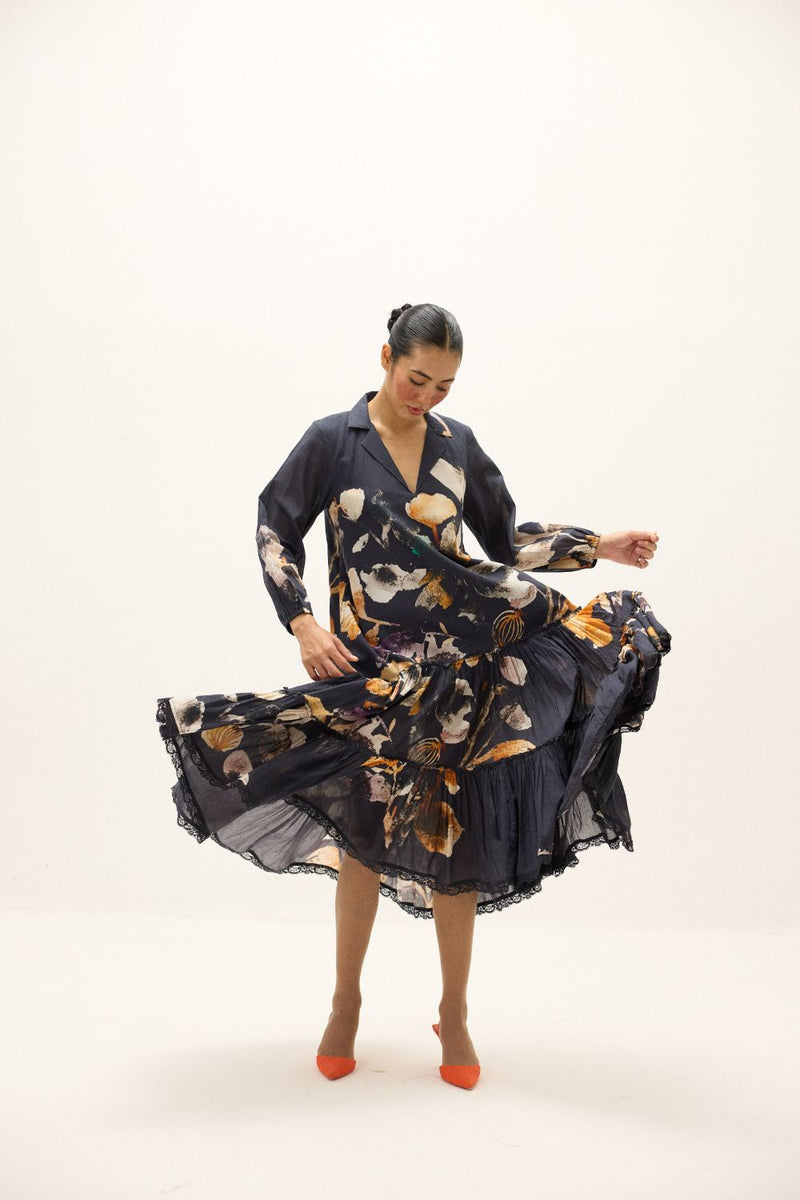 Maria Dress mul by Khara Kapas in black for women Worldwide