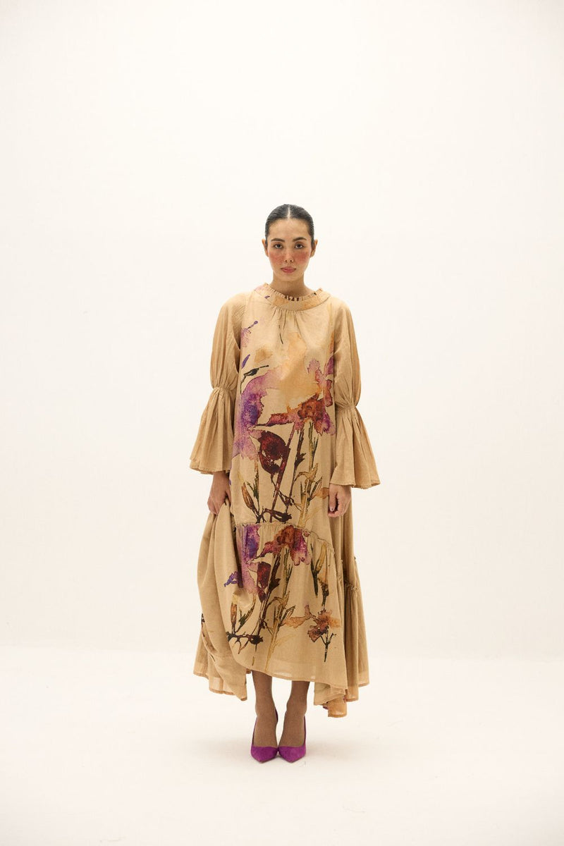 Fernway Dress mul by Khara Kapas in beige for women Worldwide