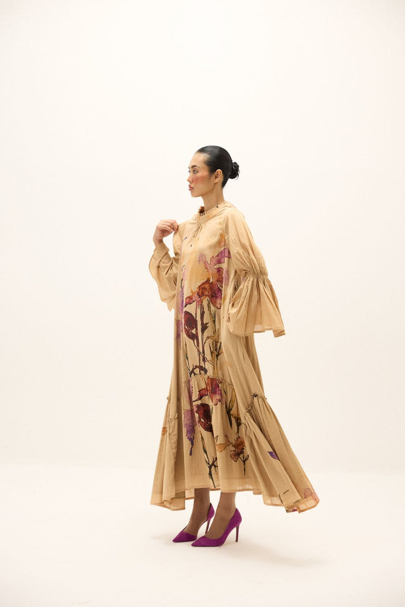 Fernway Dress mul by Khara Kapas in beige for women Worldwide