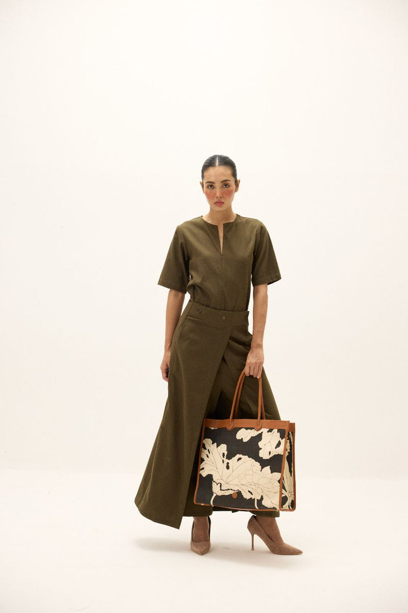 Aluna Jumpsuit oxford by Khara Kapas in green for women Worldwide