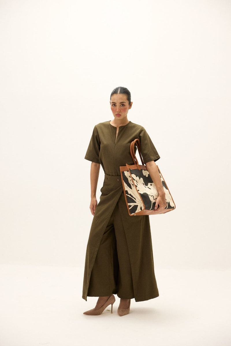 Aluna Jumpsuit oxford by Khara Kapas in green for women Worldwide