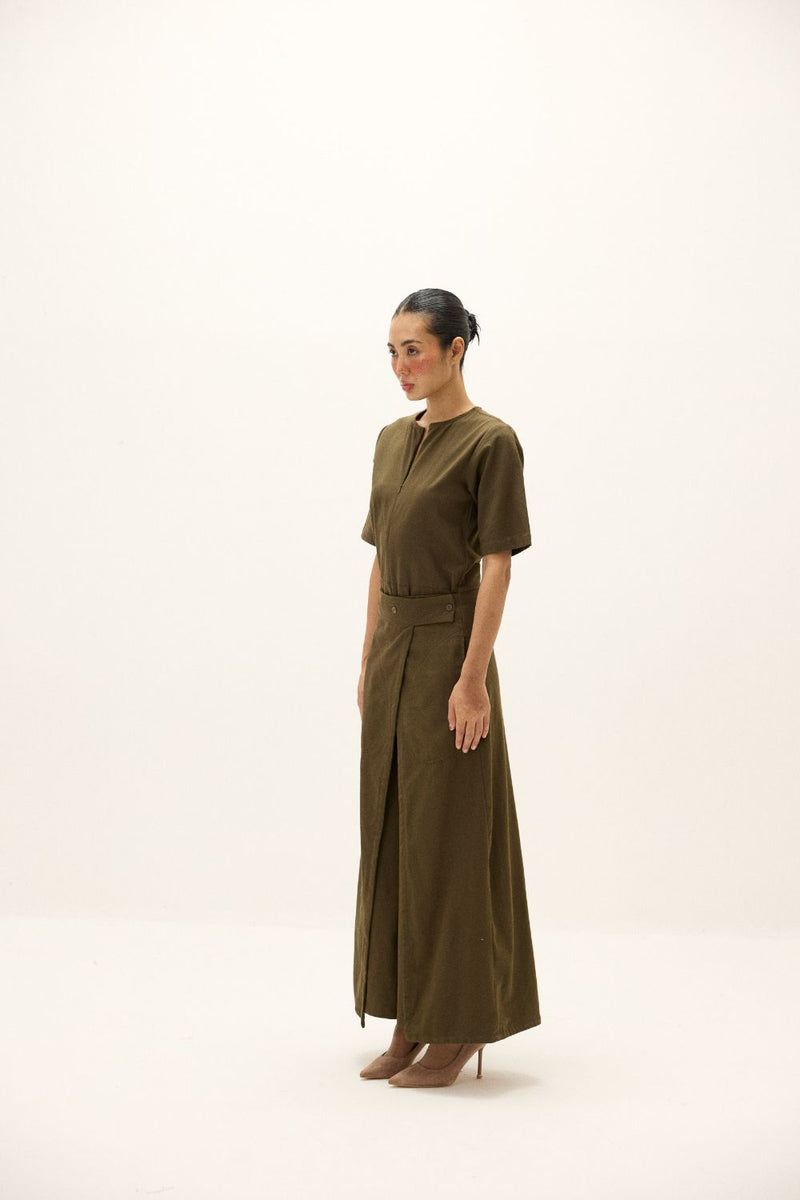 Aluna Jumpsuit oxford by Khara Kapas in green for women Worldwide