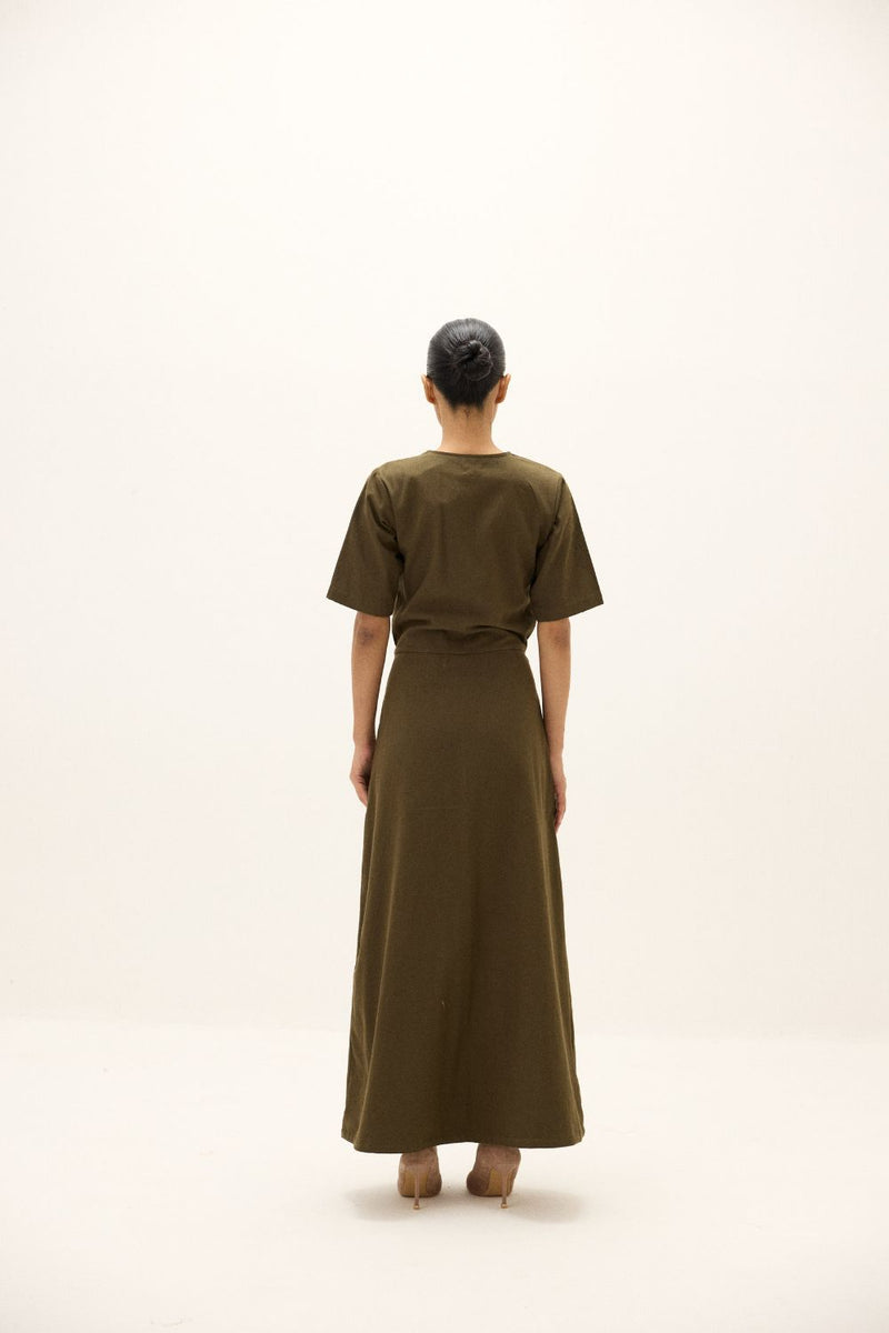 Aluna Jumpsuit oxford by Khara Kapas in green for women Worldwide